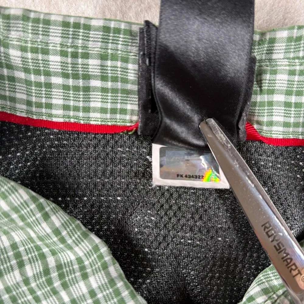 The North Face Plaid Button Down Shirt Mens Large Green Short Sleeve